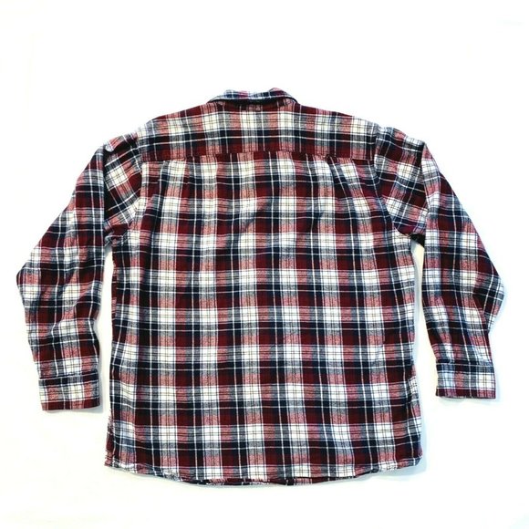 Blue Mountain Button Up Flannel Shirt Plaid Long Sleeve Mens Large L Pocket EUC - Picture 6 of 10